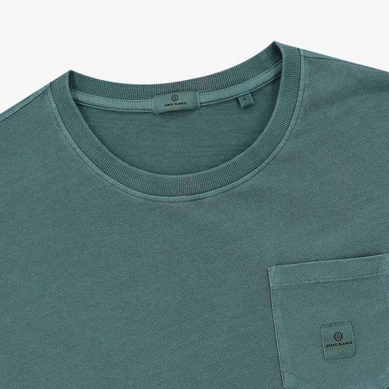 Serge Blanco T-shirt Manches Courtes Tim Avec Poche Poitrine Vert Mint