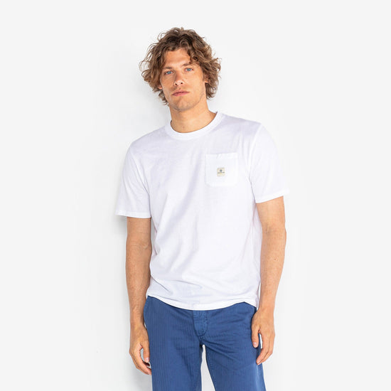Serge Blanco T-shirt Manches Courtes Tim Blanc Avec Poche Poitrine Blanc