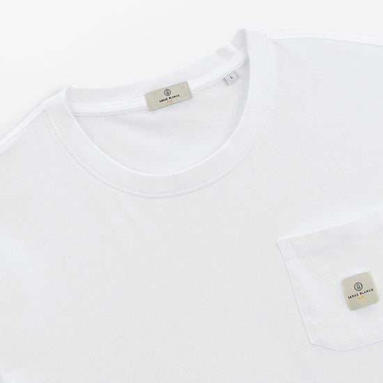 Serge Blanco T-shirt Manches Courtes Tim Blanc Avec Poche Poitrine Blanc