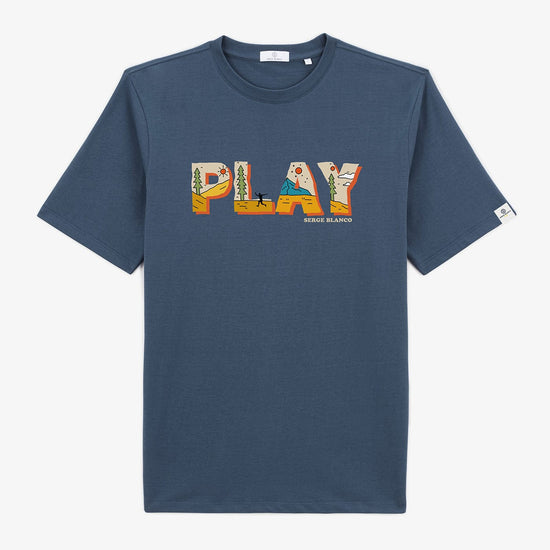 serge blanco T-shirt manches courtes Todd bleu denim