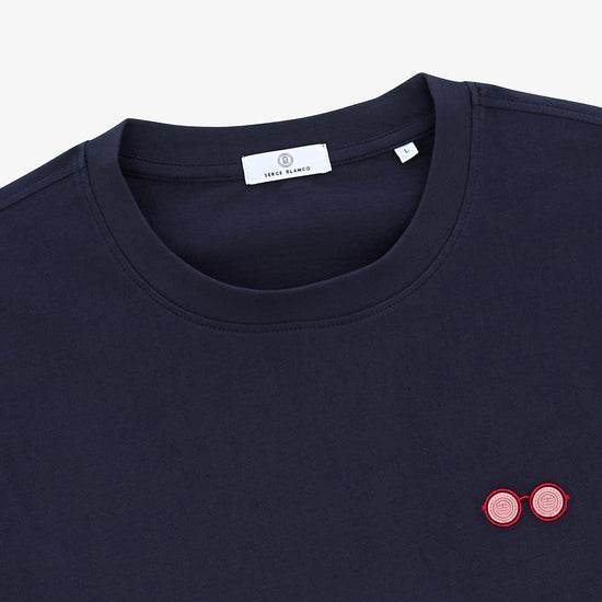 Serge Blanco T-shirt Manches Courtes Trent Broderie Lunettes Dark Navy