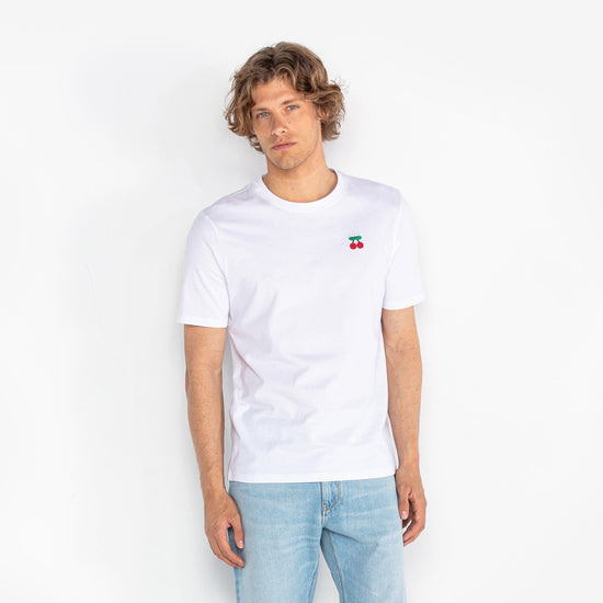 Serge Blanco T-shirt Manches Courtes Tucker Broderie Cerise Blanc