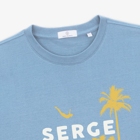 Serge Blanco T-shirt Manches Courtes Turin Imprimé SERGE Bleu Nuage
