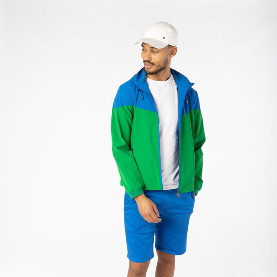 Serge Blanco Veste Coupe-vent Bicolore Vert Gazon PLAY