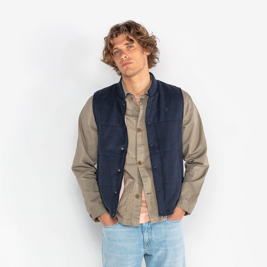 Serge Blanco Veste Sans Manches Donatien En Maille Dark Navy