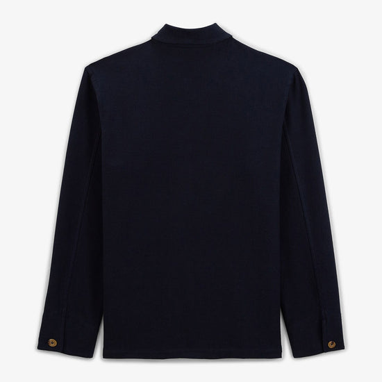 Serge Blanco Veste Worker Dave En Jersey Bleu Foncé