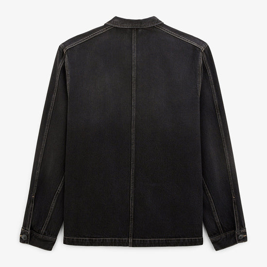 Serge Blanco Veste Worker Wendel En Gris Denim Foncé