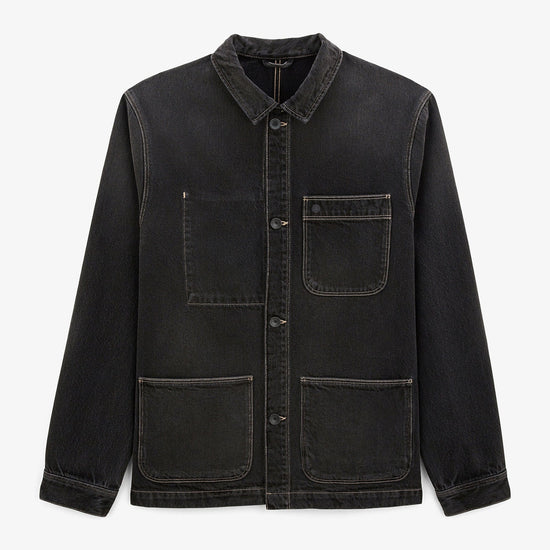 serge blanco Veste worker Wendel en gris denim foncé