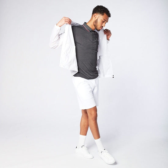 Serge Blanco Windbreaker En Nylon Ripstop à Capuche Blanc