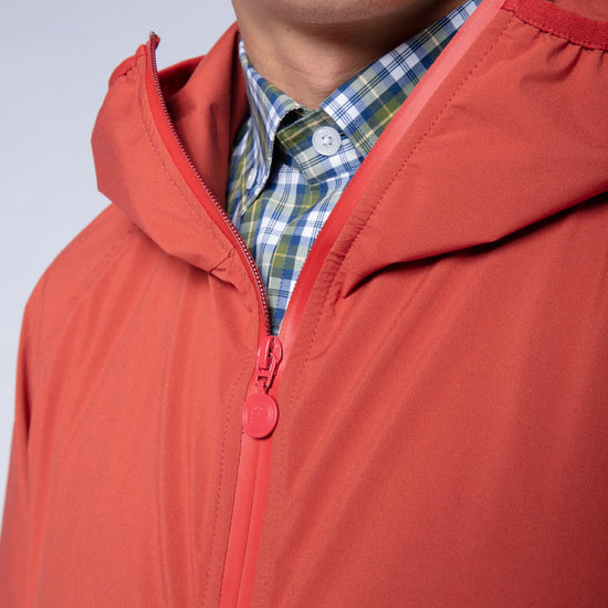 Serge Blanco Windbreaker Imperméable En Tissu Technique Orange Abricot