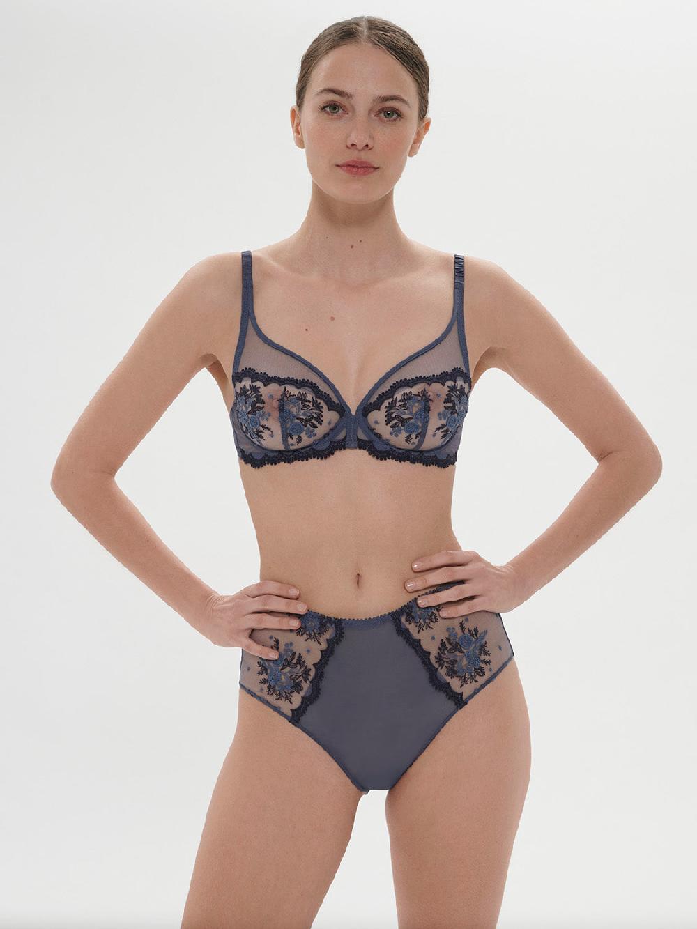 Simone Pérèle Soutien-gorge Avec Armature Décolleté Plongeant - Bleu Cendre