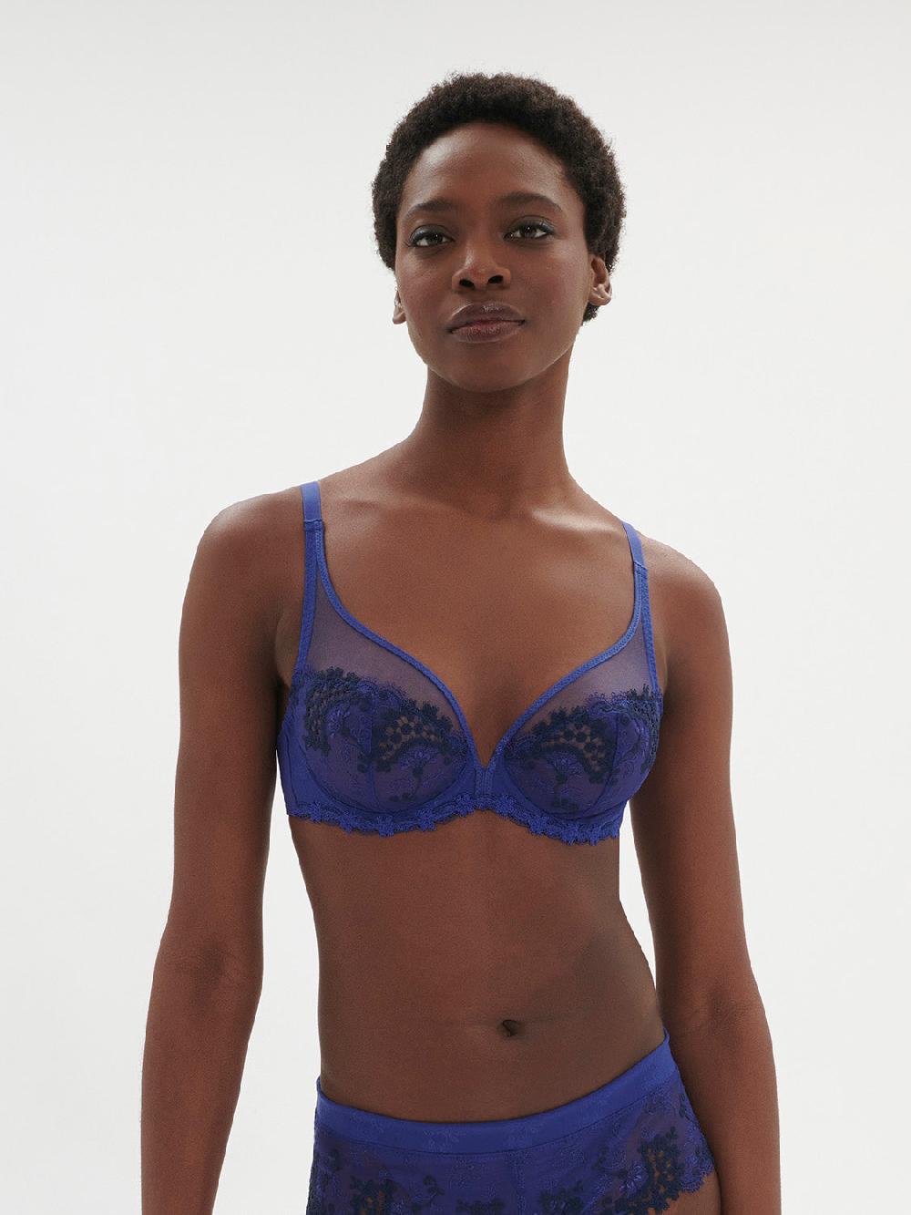 simone pérèle Soutien-gorge avec armature décolleté plongeant - Bleu électrique