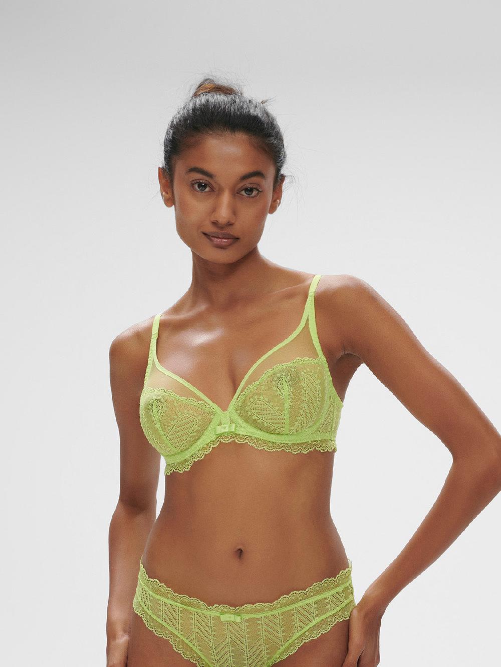 simone pérèle Soutien-gorge avec armature décolleté plongeant - Lime