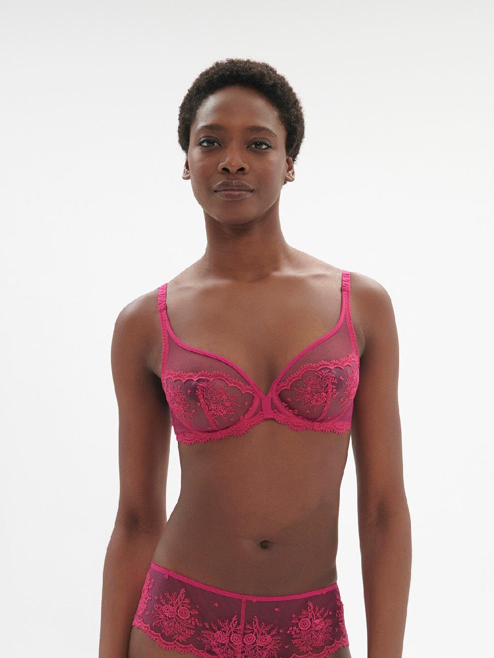 simone pérèle Soutien-gorge avec armature décolleté plongeant - Rose disco