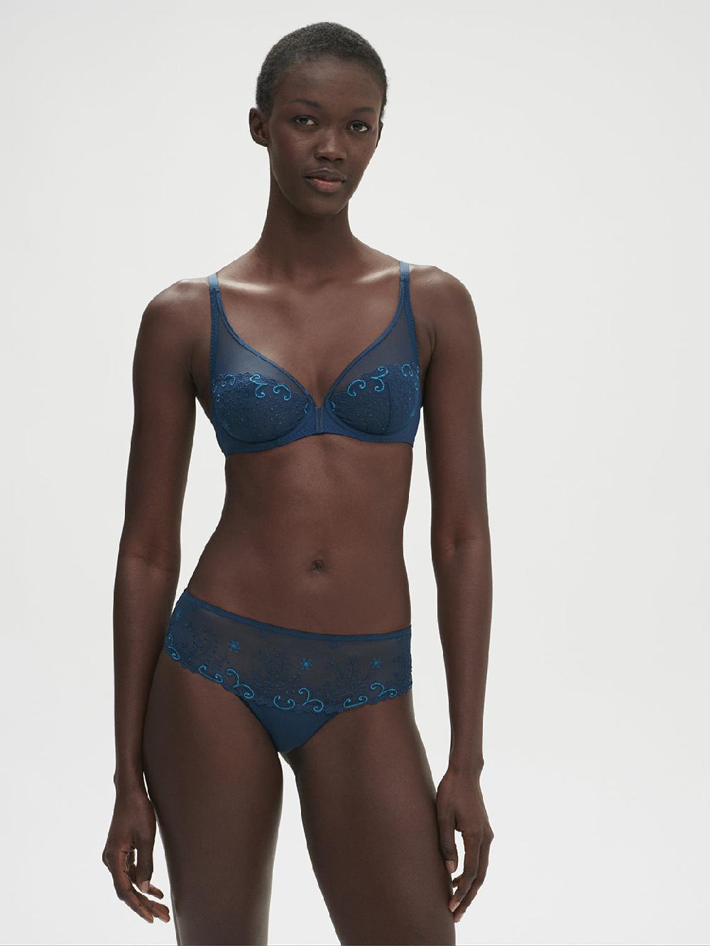 Simone Pérèle Soutien-gorge Avec Armatures Décolleté Plongeant - Bleu Prestige