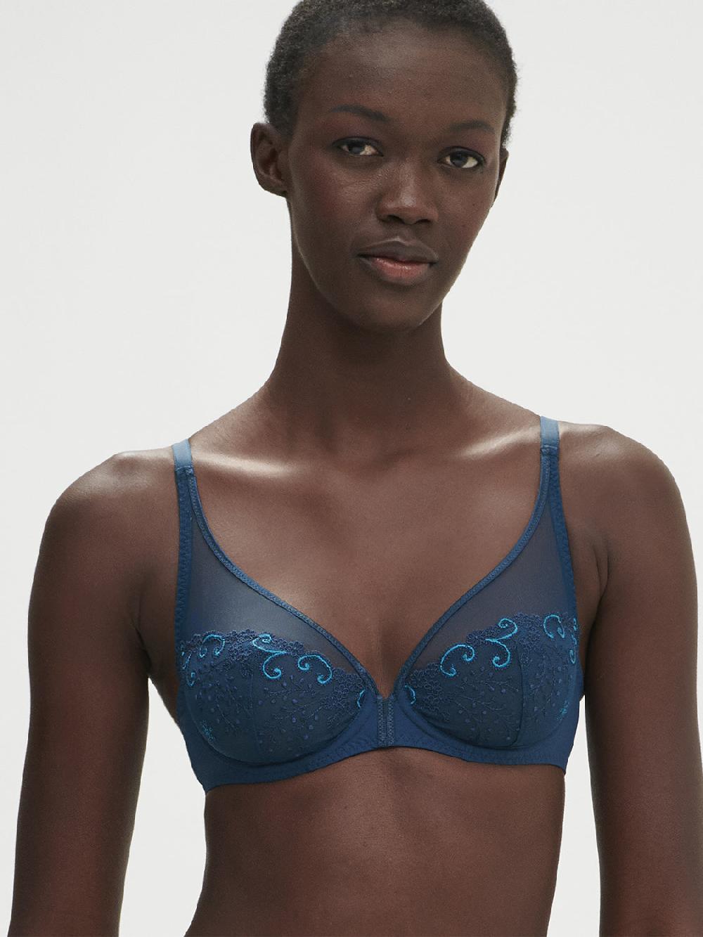 simone pérèle Soutien-gorge avec armatures décolleté plongeant - Bleu Prestige