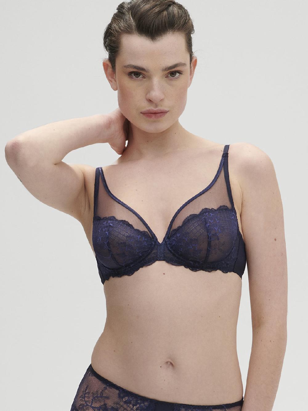 simone pérèle Soutien-gorge avec armatures décolleté plongeant - Bleu Cosmic