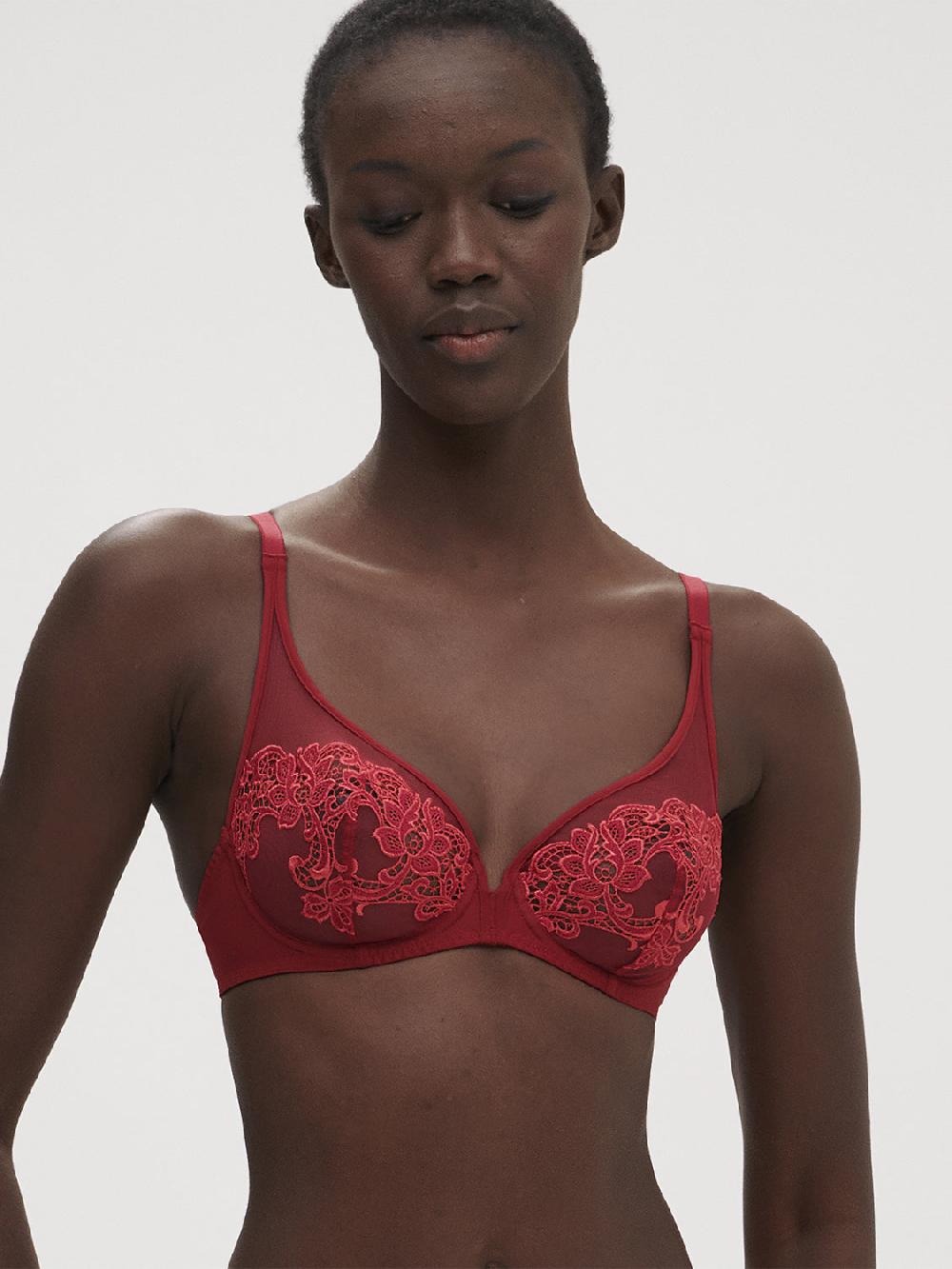 simone pérèle Soutien-gorge avec armatures décolleté plongeant - Lipstick