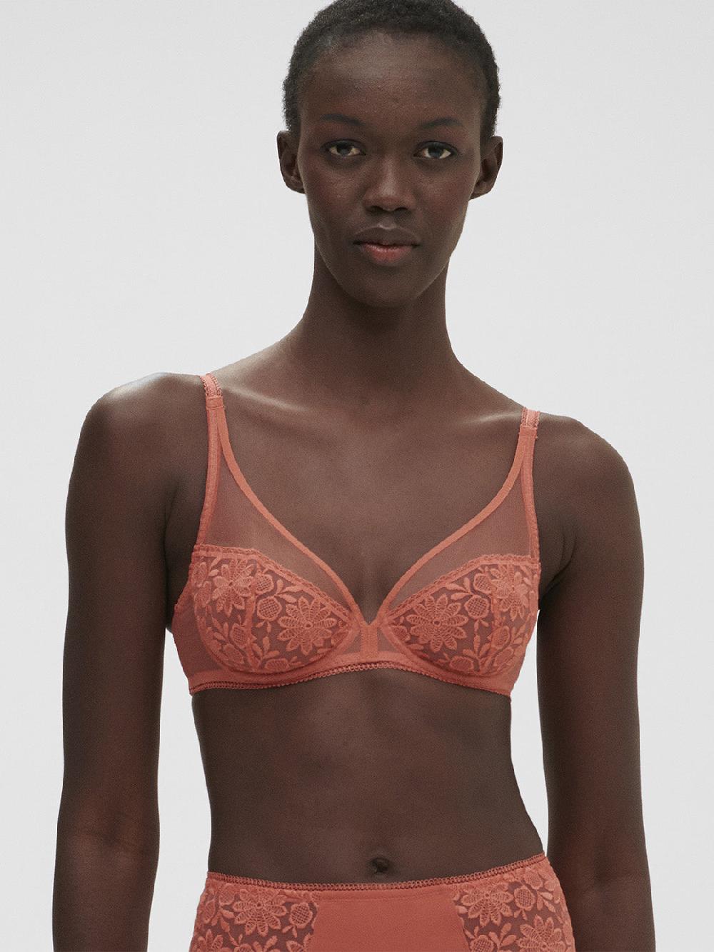 simone pérèle Soutien-gorge avec armatures décolleté plongeant - Rose Texas