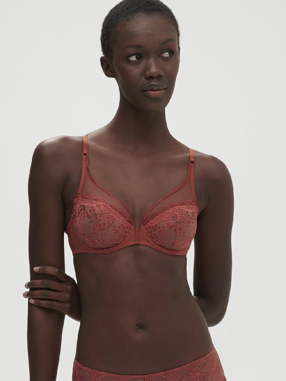 simone pérèle Soutien-gorge avec armatures décolleté plongeant - Terre de Sienne
