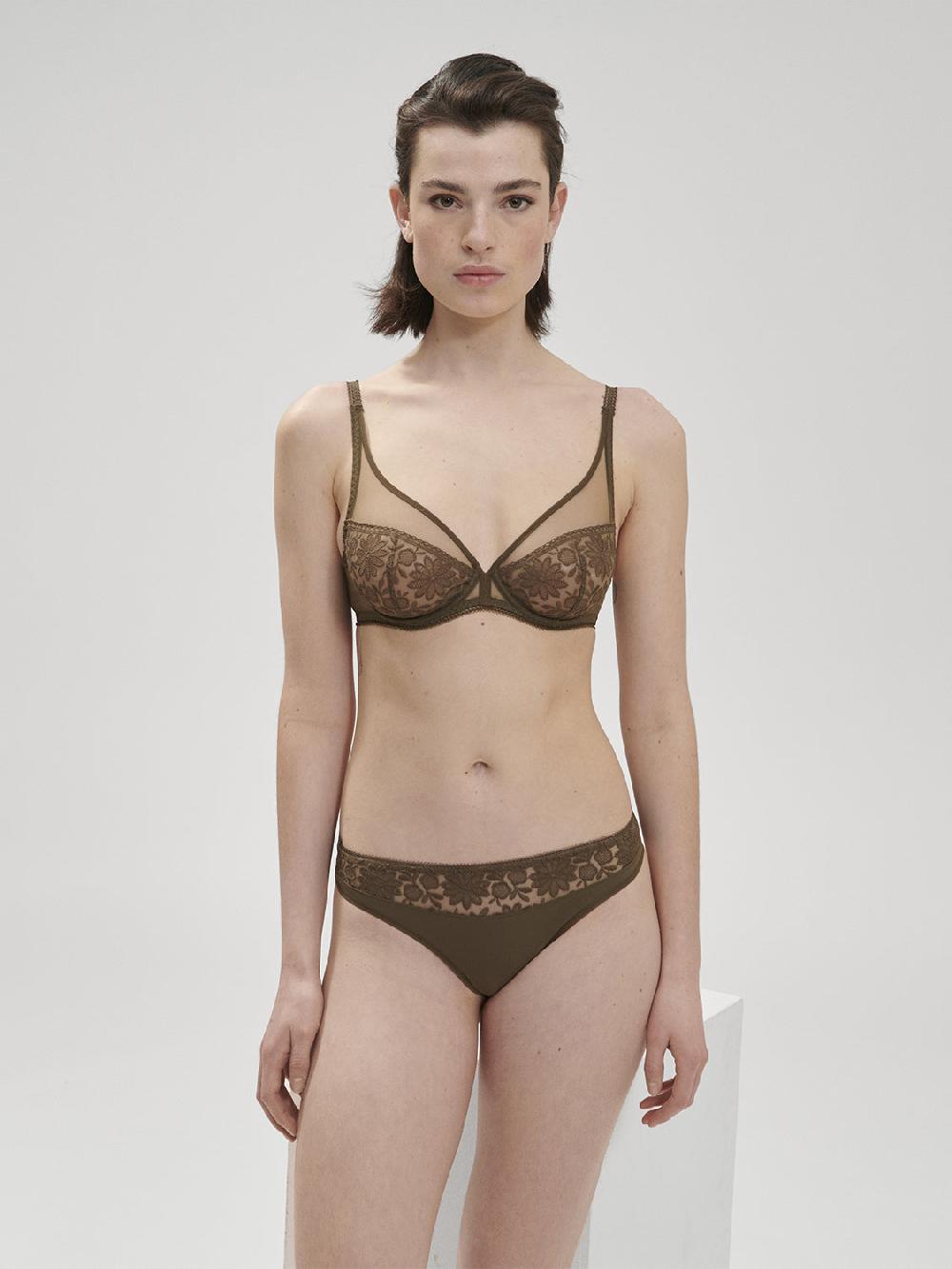 Simone Pérèle Soutien-gorge Avec Armatures Décolleté Plongeant - Vert Nomade