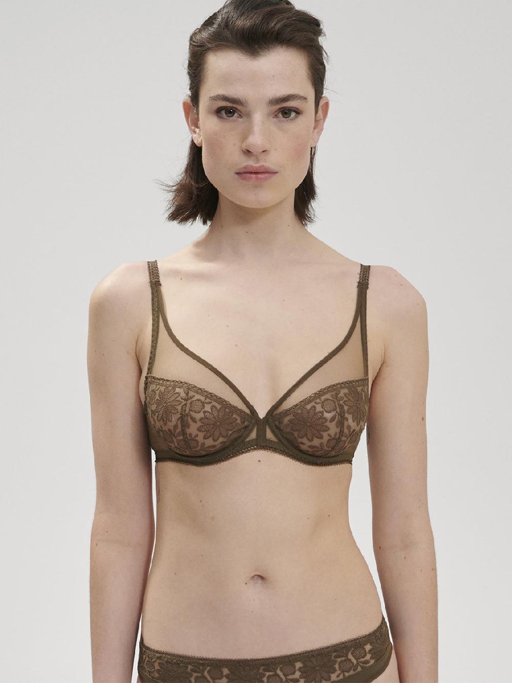 simone pérèle Soutien-gorge avec armatures décolleté plongeant - Vert Nomade