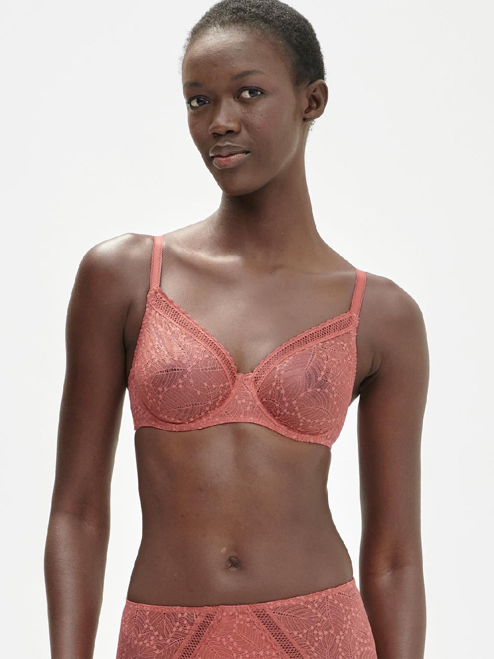 simone pérèle Soutien-gorge avec armatures moulé décolleté plongeant - Rose Texas