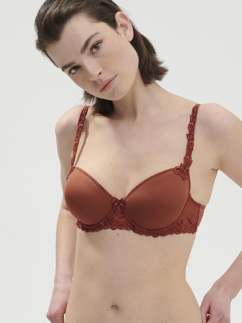 simone pérèle Soutien-gorge décolleté carré en spacer 3D - Brun Canyon