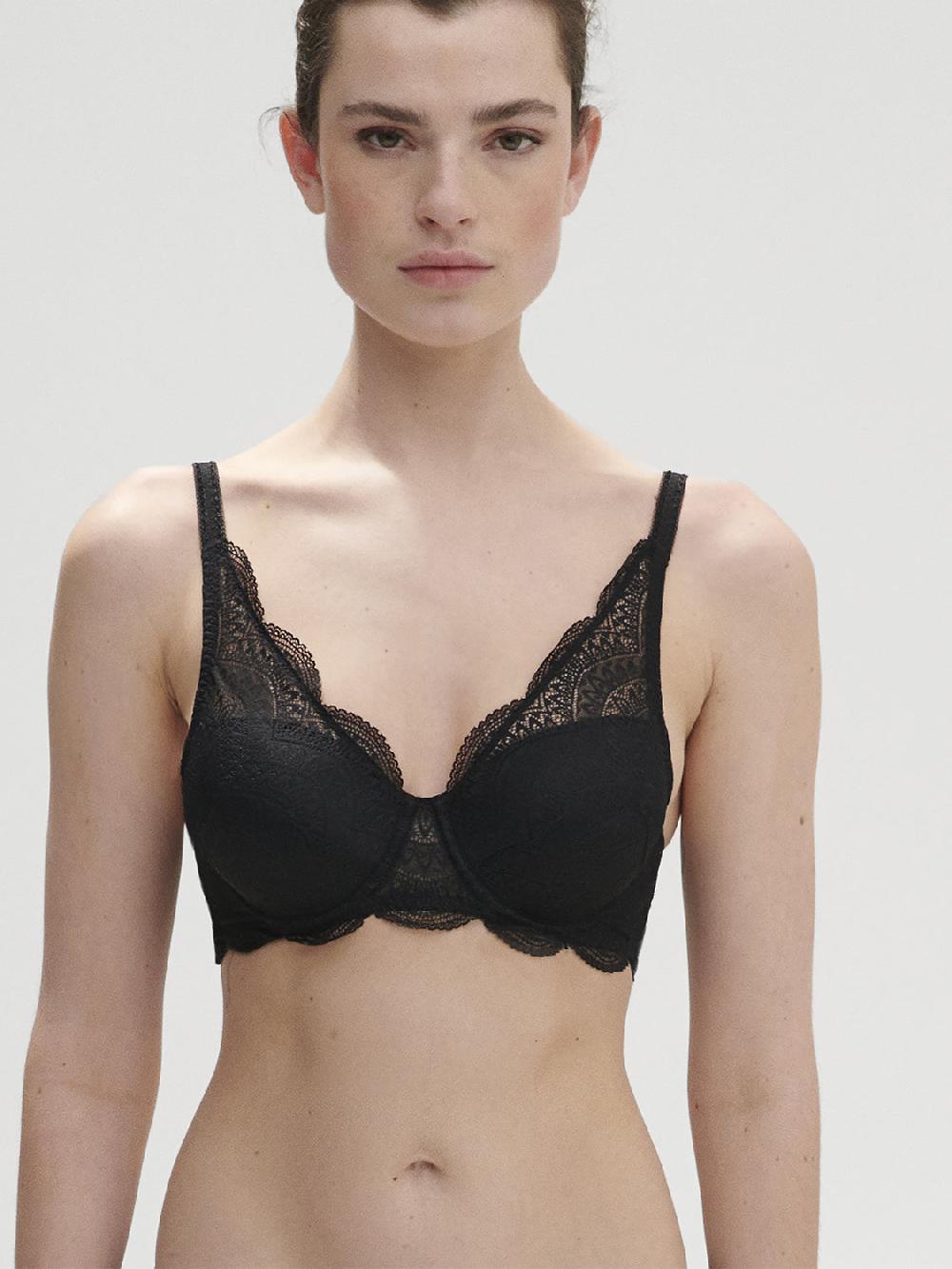 simone pérèle Soutien-gorge décolleté carré en spacer 3D - Noir