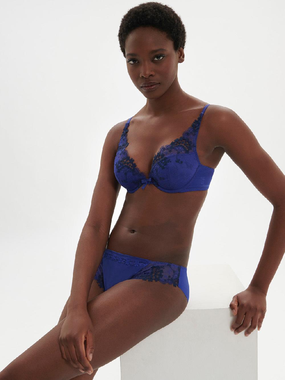 Simone Pérèle Soutien-gorge Push-up Décolleté Plongeant - Bleu électrique