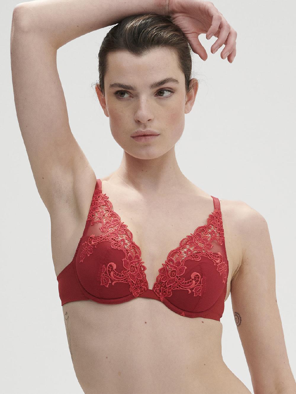 simone pérèle Soutien-gorge push-up décolleté plongeant - Lipstick