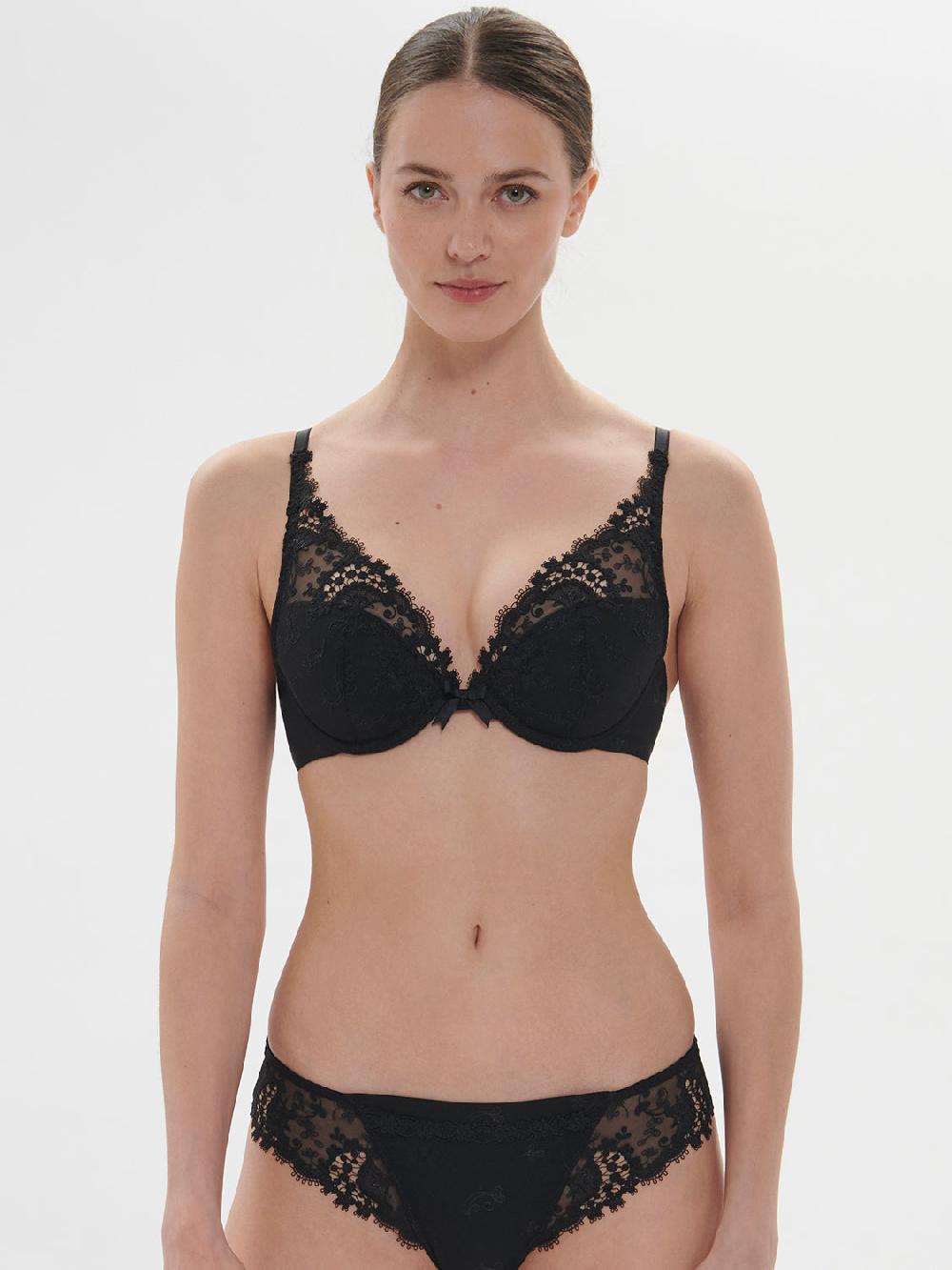 simone pérèle Soutien-gorge push-up décolleté plongeant - Noir