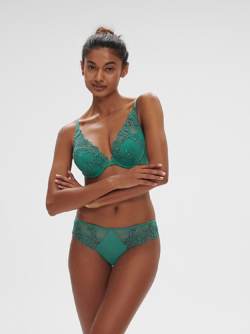 Simone Pérèle Soutien-gorge Push-up Décolleté Plongeant - Vert Garden