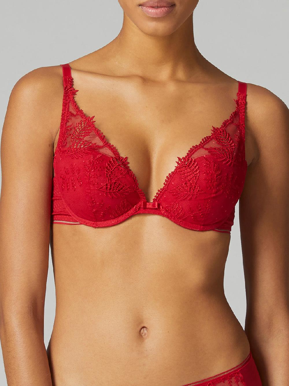 Simone Pérèle Soutien-gorge Push-up Triangle - Rouge Opéra