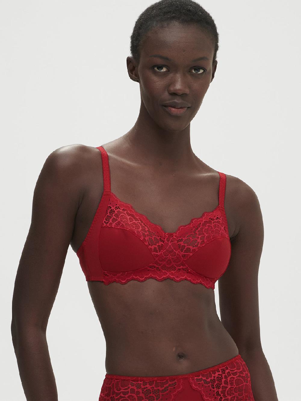 simone pérèle Soutien-gorge sans-armatures structuré - Rouge Tango