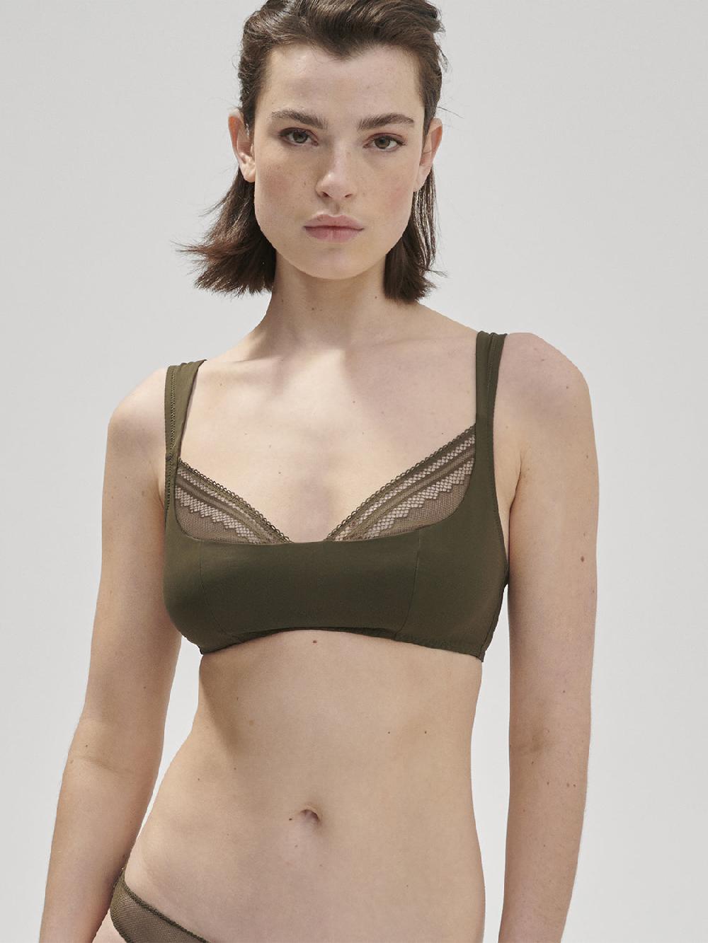simone pérèle Soutien-gorge sans-armatures structuré - Vert Aventure