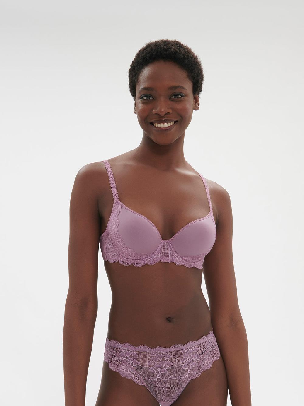 simone pérèle Soutien-gorge spacer décolleté plongeant - Mauve Glamour