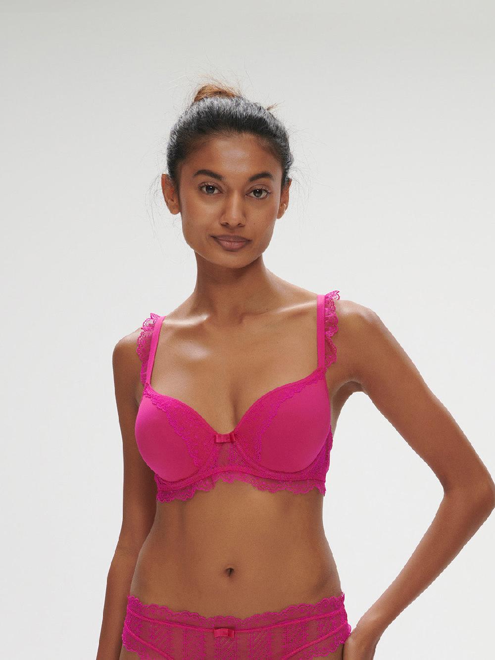 simone pérèle Soutien-gorge spacer décolleté plongeant - Rose Hibiscus
