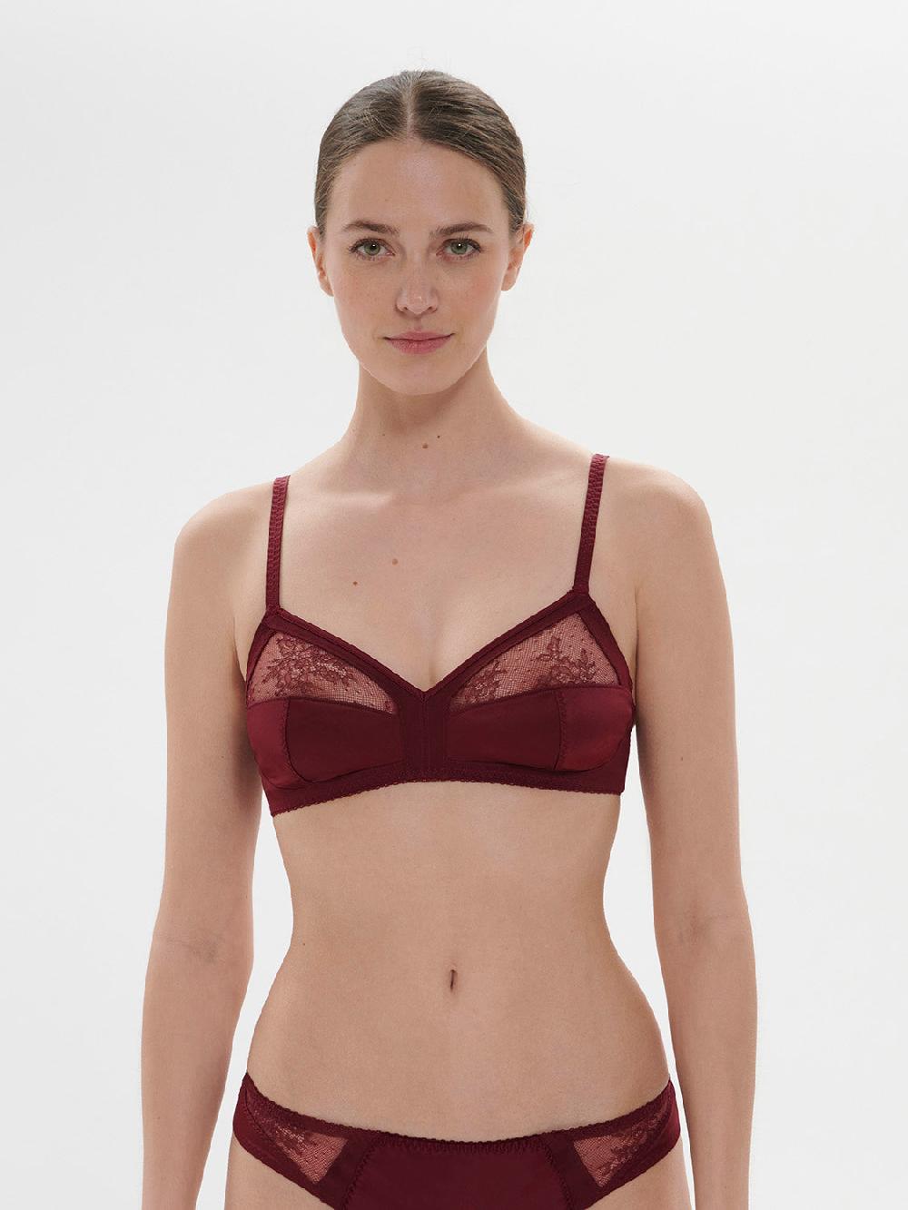 simone pérèle Soutien-gorge triangle sans-armatures - Rouge Obscur simone pérèle Soutien-gorge triangle sans-armatures - Rouge Obscur