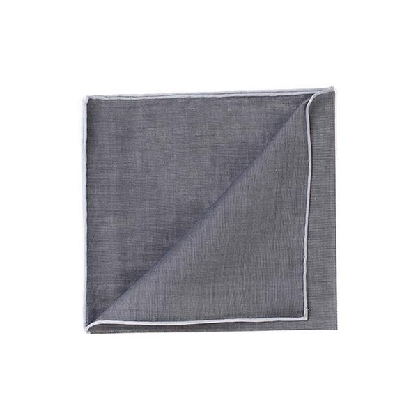simonnot godard Mouchoir à bord blanc col. anthracite