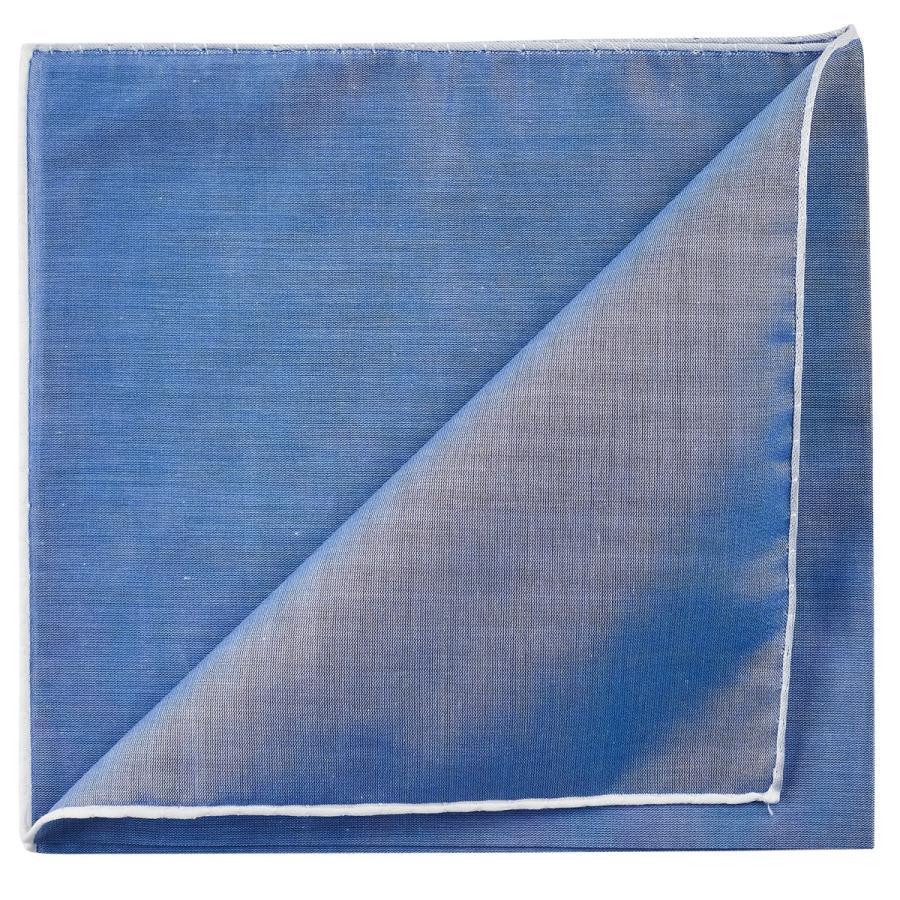 Simonnot Godard Mouchoir à Bord Blanc Col. Bleu Foncé