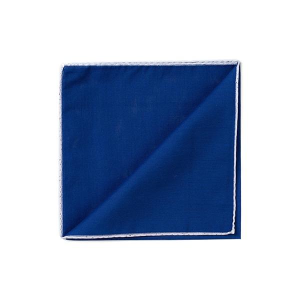 simonnot godard Mouchoir à bord blanc col. bleu indigo