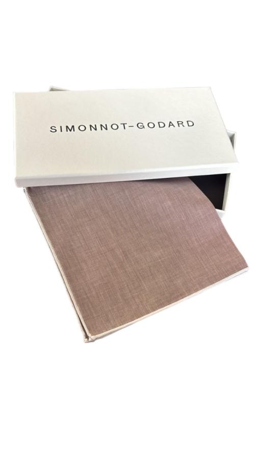 Simonnot Godard Mouchoir à Bord Blanc Col. Marron Choco