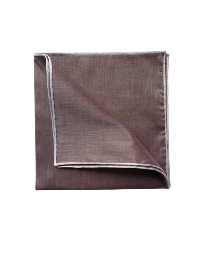 simonnot godard Mouchoir à bord blanc col. marron choco