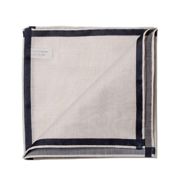 simonnot godard Mouchoir de poche amalfi beige à satin noir