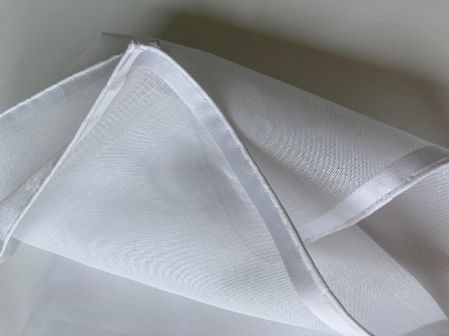 Simonnot Godard Mouchoir De Poche Amalfi Blanc à Satin Blanc