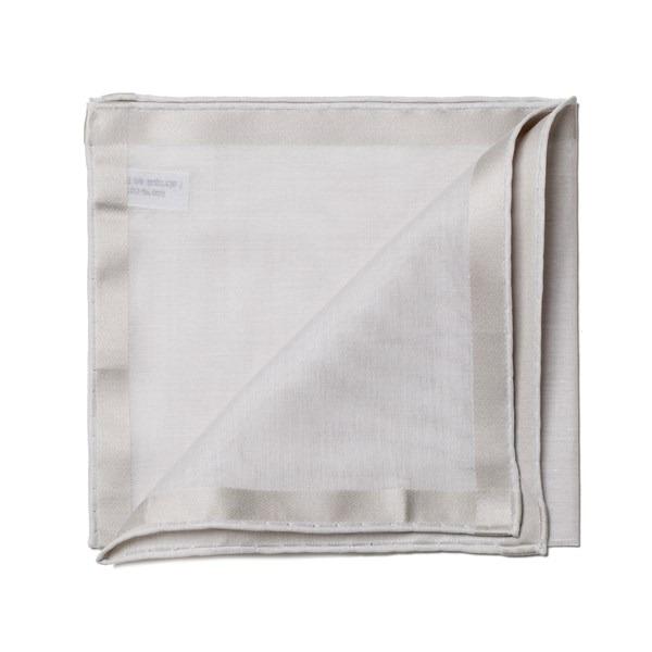 simonnot godard Mouchoir de poche amalfi gris à satin argent