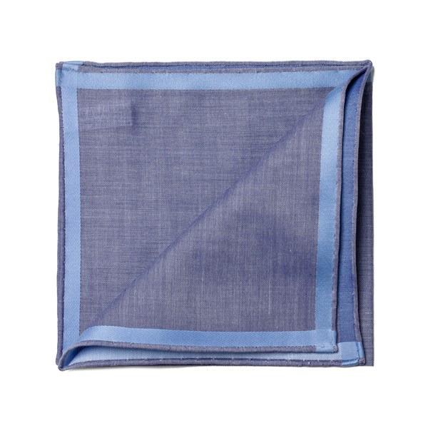 simonnot godard Mouchoir de poche amalfi marine à satin ciel