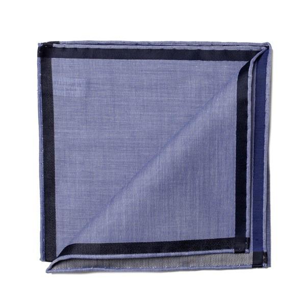 simonnot godard Mouchoir de poche amalfi marine à satin noir