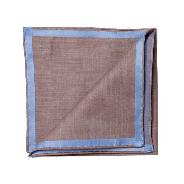 simonnot godard Mouchoir de poche amalfi marron à satin ciel